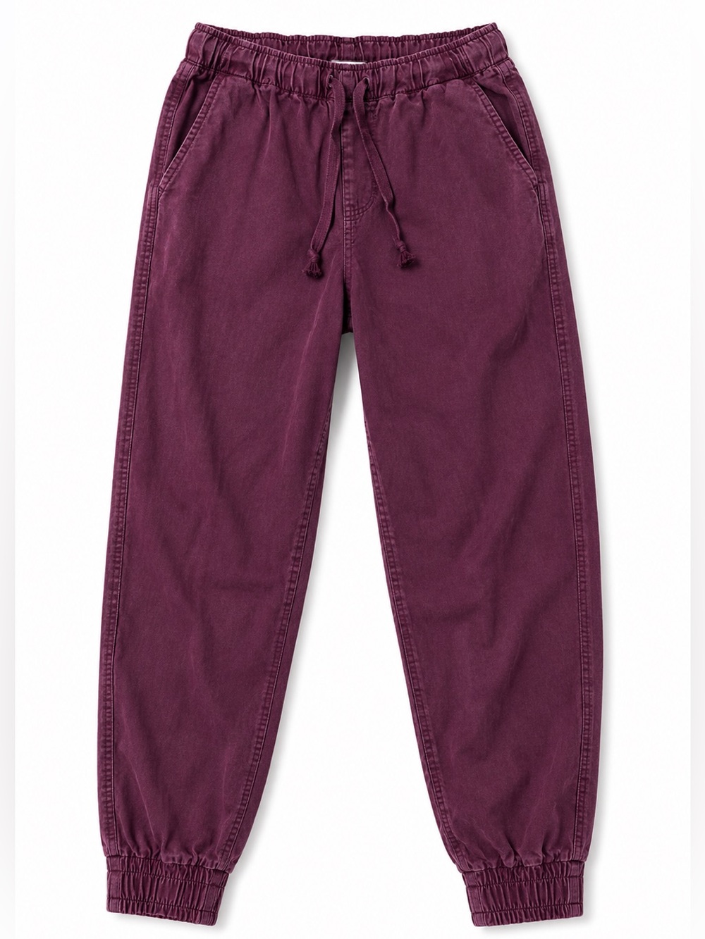 SO burgundy Joggers with Elastic Waist and Tapered Cuffs
